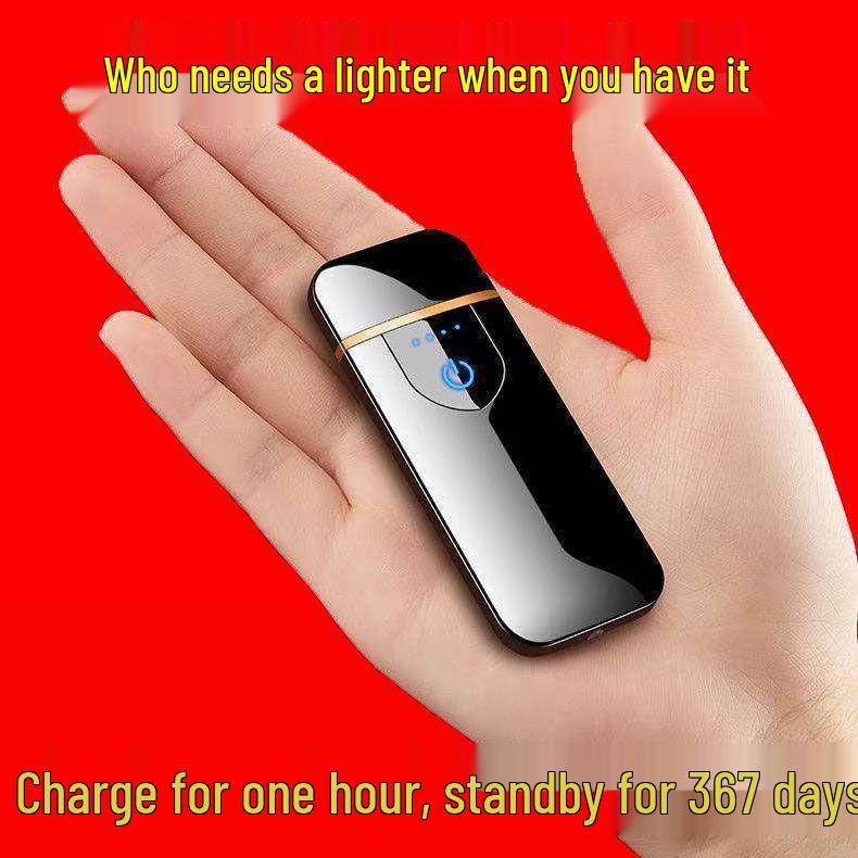 High-Power Rechargeable Windproof Flip Lighter - Black Technology