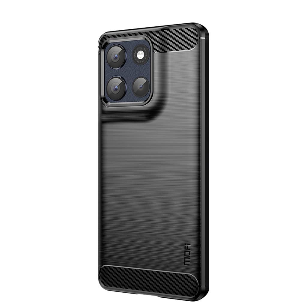 Pro Motorola Moto G86 5G Zadní kryt MOFI Kartáčovaná textura Karbonové vlákno Měkké TPU pouzdro
