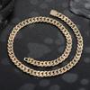 Flat Cuban Chain 11mm Oval String Ring Cuban Diamond Chain Full Diamond T Square Zircon Men's Bracelet Necklace Cuban