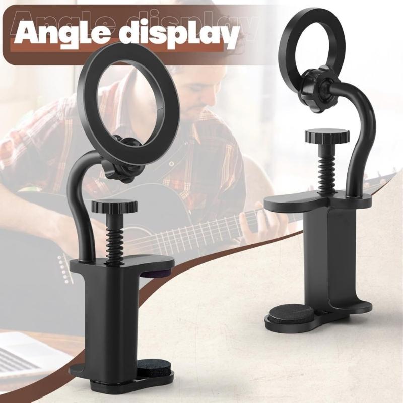 Verstellbarer magnetischer Gitarren-Handyhalter mit Klemme Starker magnetischer Musikinstrumenten-Handy-Ständer Rutschfest Einfach zu installieren