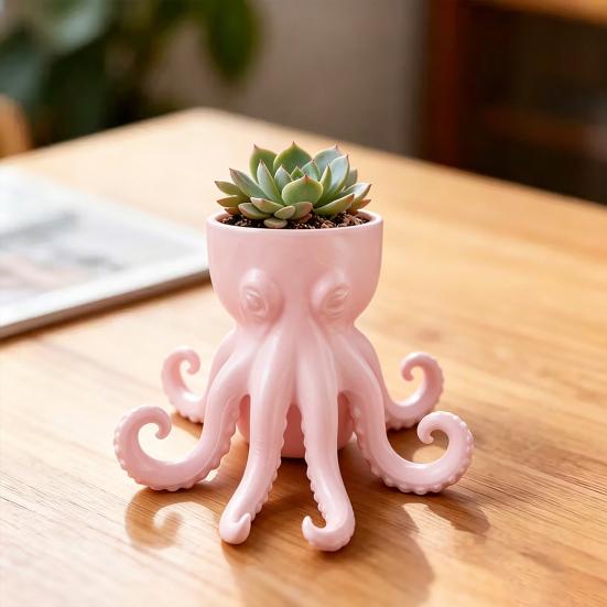 Porch Flowerpot 3D Printed Octopus Vase, Shaped Flowerpot, Creative Planter Pot, Plant Pot Funny Animal Statue for Indoor Outdoor Plants Garden