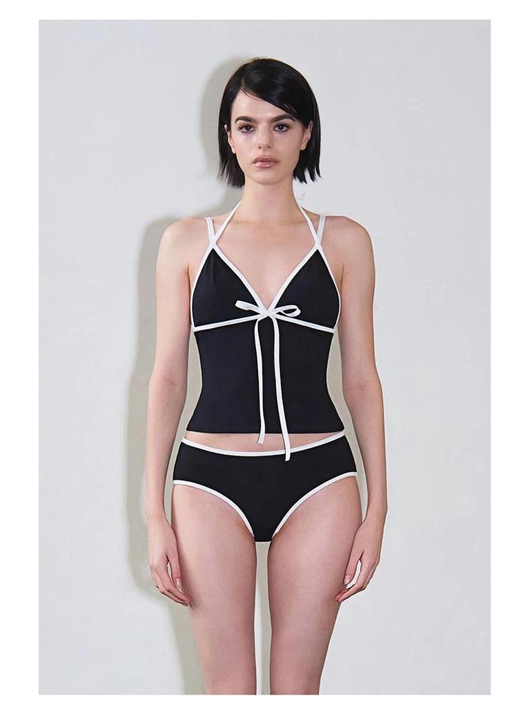 2026 New Women's Sexy Halter Solid Color Split Bikini Swimsuit