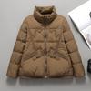 Slant strip design down jacket women's short winter new light and fashionable small stand-up collar bread jacket