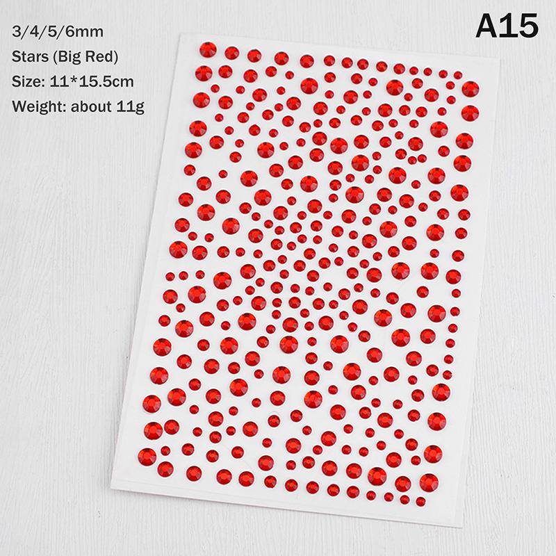 1 Sheet 3D Face Eye Party Makeup Tattoo Sticker Diamond  Sticker Self-Adhesive Mixed  Face Decoration Sticker