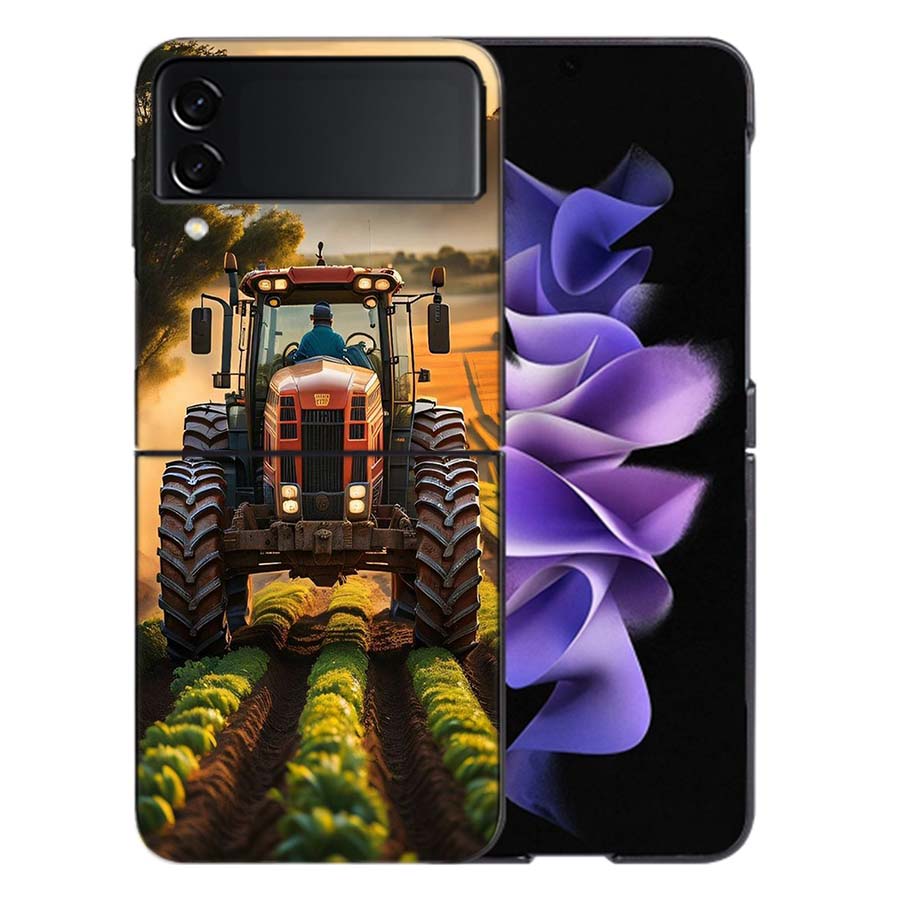Tractor Farm Coque For Samsung Z Flip7 6 Galaxy Case Shockproof Z Flip5 Z Flip3 4 5G Hard Cover Phone TPU PC Hard Funda