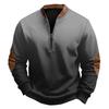 Men's Casual, Trendy, Retro Gradient Printed Round-neck Long-sleeved Half-pull One-piece Sweatshirt