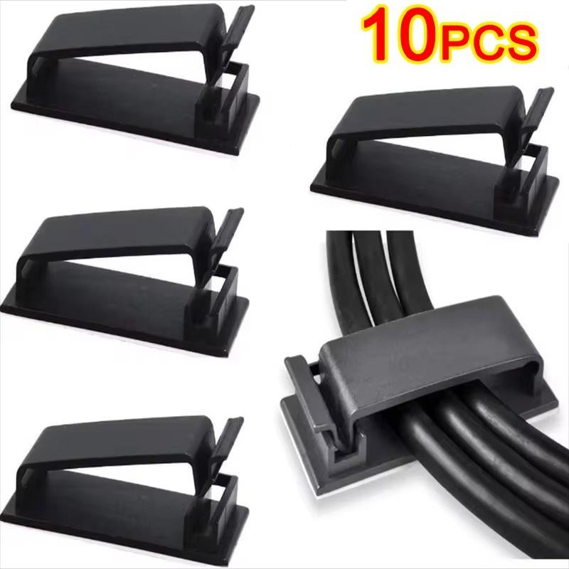 10pcs Self Adhesive USB Cable Clips Cord Management Wire Holder Organizer Clamp Desk Tidy Cable Manager In Car Home Office Clips