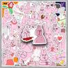 Pink Rabbit Funny Emoji Stickers – 50 Sheets for DIY Decoration, Suitcases, Computers, Journals