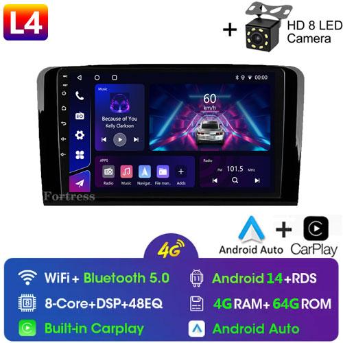 Android 14Car Radio Stereo Multimedia Player GPS For Mercedes Benz M-Class W164 GL-Class X164 ML GL RDS Carplay 2 Din Head Unit