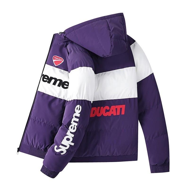 Womens Waterproof PU Cotton Jacket Winter Warm Loose Fit Street Style Riding Coat