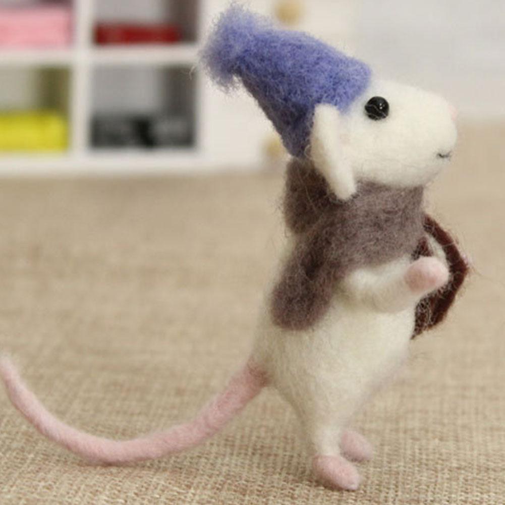 Self-Assembly First-Class Mouse First-Class Wool Top-Grade Felting Top-Grade Toy Compact Size Premium-Quality Handmade First-Class Mouse
