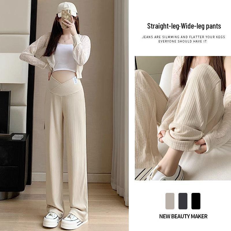 

Maternity Wide Leg Low Waist Pants for Early Pregnancy - Spring and Autumn Wear M чорний