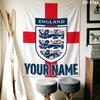 Custom Name England Soccer Wall Tapestry Aesthetic Wall Hanging Printed Fabric Blanket Decorative Tapestries for Bedroom Living Room Home Decor