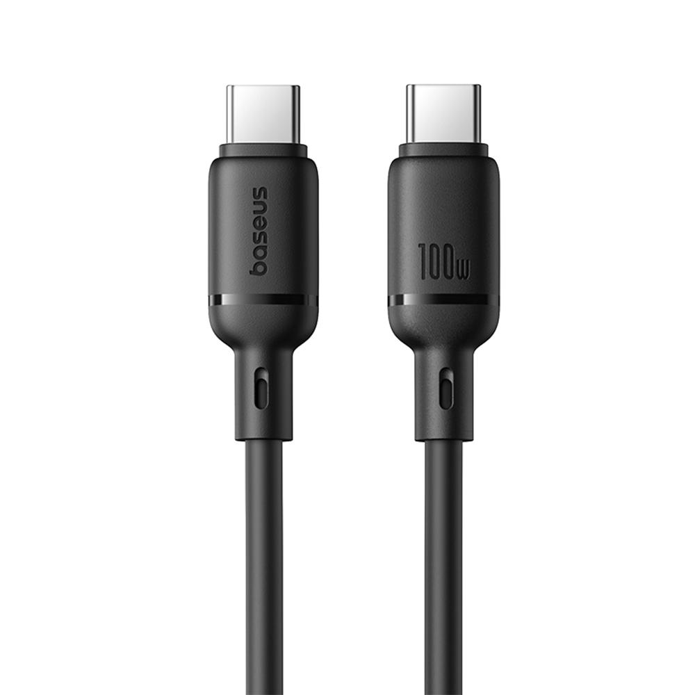 BASEUS Silky PD 100W Fast Charging Cable Soft PVC USB-C to USB-C Data Cord,Length: 1m