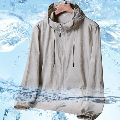 Veste d'été surdimensionnée légère en soie glacée protection UV pour hommes Vêtement d'extérieur de pêche en plein air protection solaire