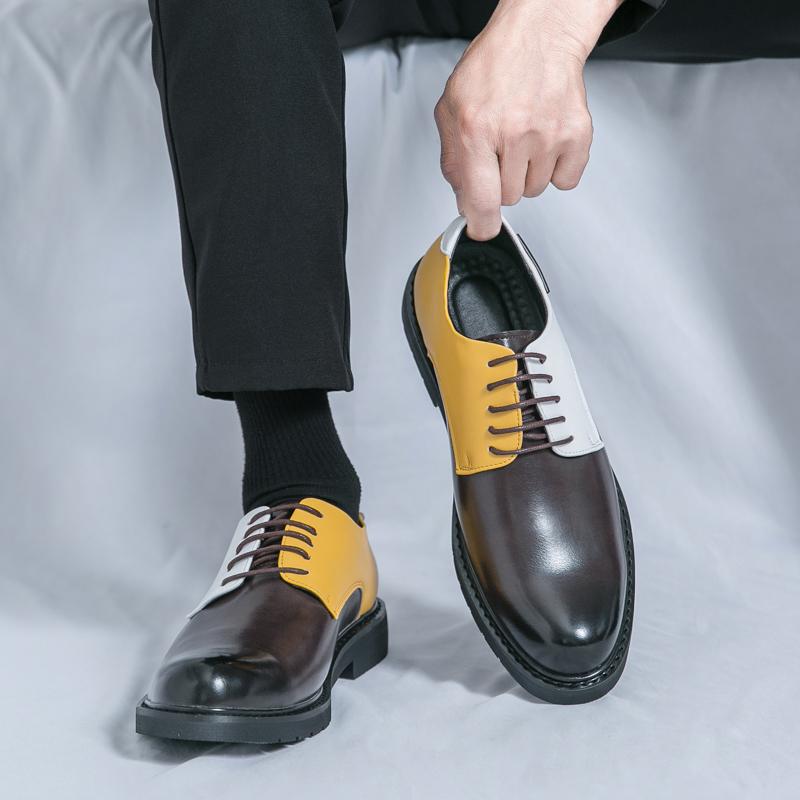 2025 Genuine Leather Mens Dress Shoes Black Formal Social Shoe Male Business Wedding Derby for Man Luxury Italian Oxford Loafers