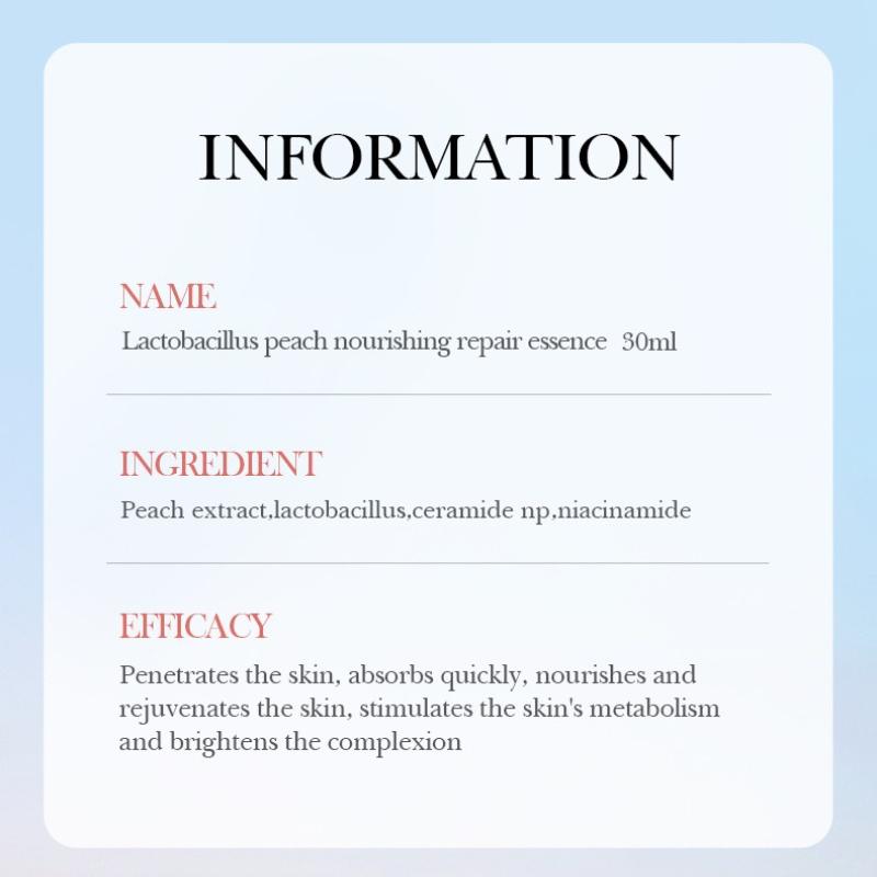 Peach Lactic Acid Bacteria Serum 30ml SADOER Nourishing, Moisturizing and Rejuvenating Serum Batch