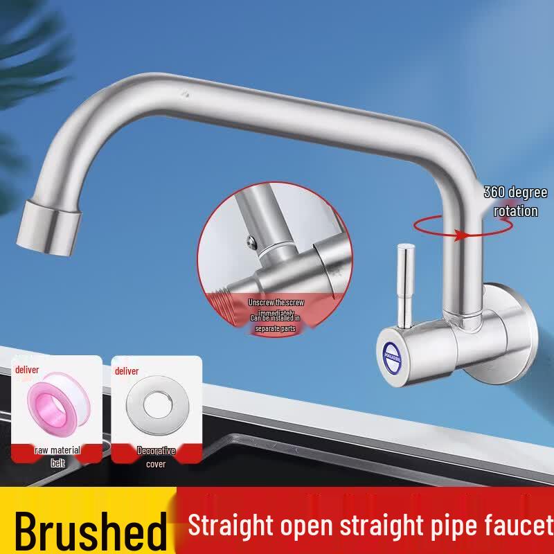 Anica Enjoy Wall-Mounted Stainless Steel Single Cold Water Faucet