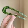 Vintage Acetate Hair Fork for Girls Women U-Shaped Hair Sticks Ponytail Hairpin Bun Updo Bridal Hairstyle Tool Hair Accessories