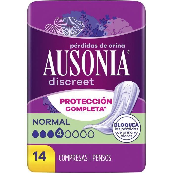 Serviettes hygiéniques - Ausonia - Discreet - Lot de 14 - Noyau RapidDry - Protection anti-fuites