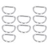 10 Pièces Anneaux en D Lisses pour Soudure Anneaux Solides en Métal pour Ceinture de Camping, Laisse de Chien, Macramé
