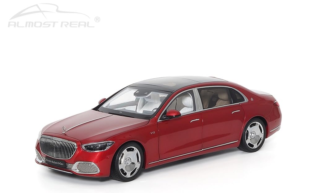 Téměř skutečný Maybach 2021 Patagonia Red Scale dokončený tlakově litý vůz 820119 S-Class – 1/18