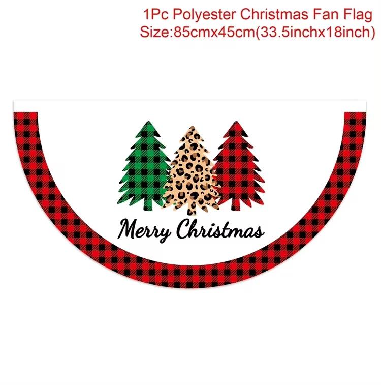 Christmas Fan-shaped Flag Banner Christmas Decor for Home 2026 Christmas Ornament Xmas Navidad Natal Noel Gifts New Year 2026