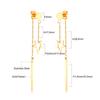 1Pairs Danles Pendants Drop Earrings Stainless Steel 18k Gold Plated Tassel Chains Long Earrings for Women Accessories Party