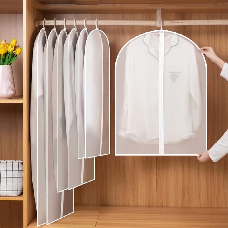 Thickened Washable Clothes Hanging Dust Cover Cover Suit Coat Transparent Fully Enclosed With Zipper Clothes Storage Bag