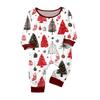 Christmas Printed Family Matching Long Sleeve Neck Loungewear Set for Parents and Kids