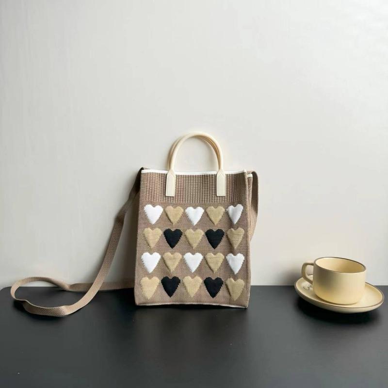 New Large-capacity Knitted Bag, High-end, Mobile Phone Bag, Niche Shoulder Messenger Bag, Cartoon Fashion Handbag.