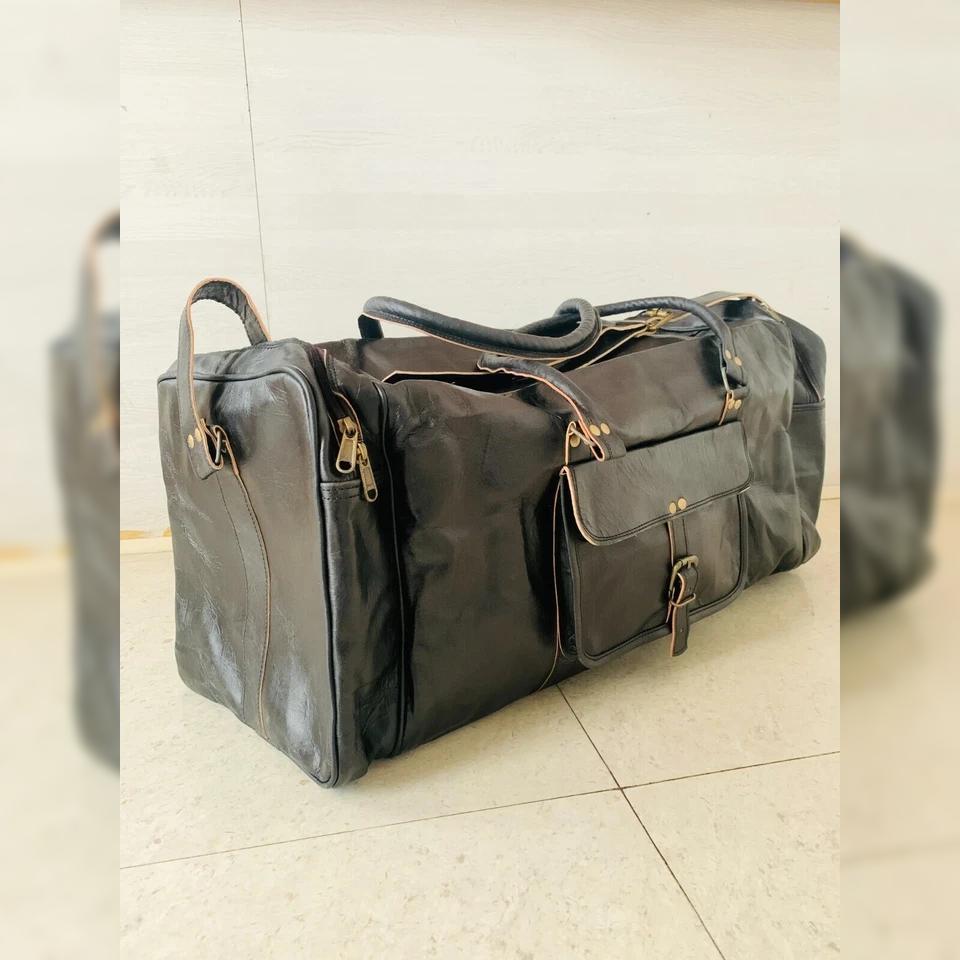 New Laptop Rucksack Vintage Super Strong Leather Goat Backpack Bag Gym