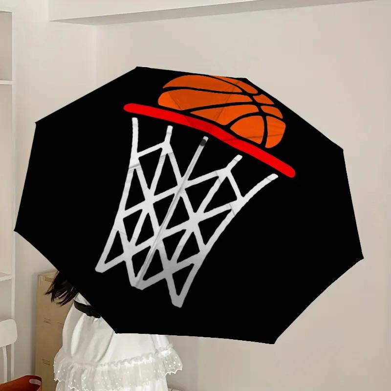 1 Stück Basketballkorb Icon Regenschirm mit Kunststoffgriff, Geeignet für alle Jahreszeiten Zuhause Reise Outdoor RegenschirmDD081