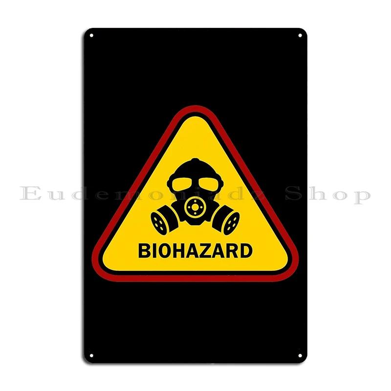 Attention Caution Biohazard Smeared Metal Sign Wall Mural Cave Printing Cinema Rusty Tin Sign Poster