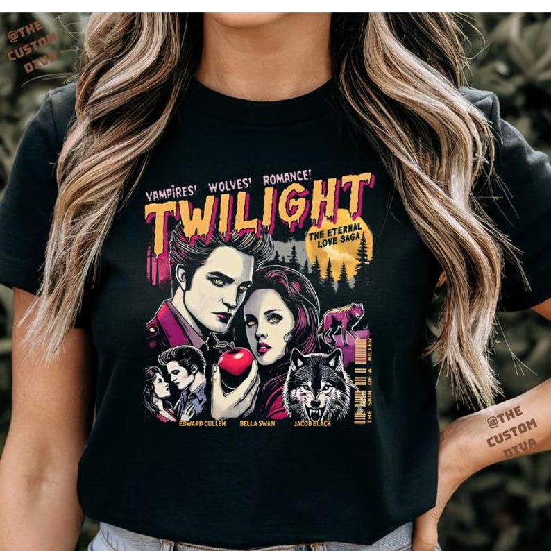 Twilight Saga Fans Tshirt Uampire Camisa Polyester Material Comic Vampires Wolves Rounisexce New Style Picture Y2k Clothing