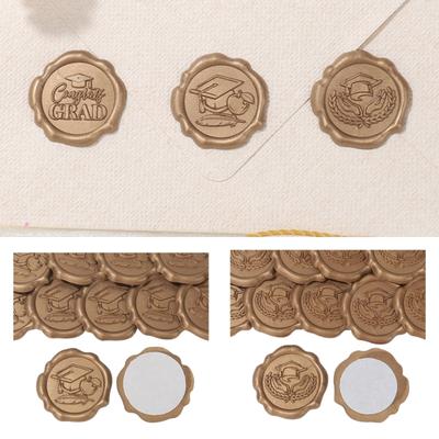 10 Pcs Envelope Seal Graduation Wax Seal Sticker Embossed Wax Seal Sticker for Graduation Invitations