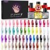 60 Colors Gel Nail Polish Kit Functional Gel Manicure Set Matte Top Coat Base Coat High Gloss Long-Lasting Nail Art Set