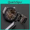 Elegant Gear Dial Compass Steel Band Watch Trendy Gift For Couples