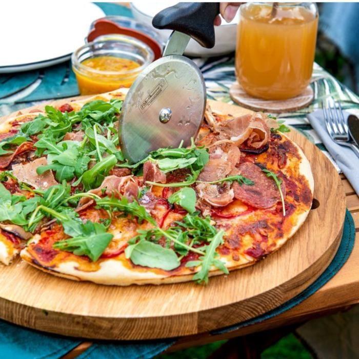 Ensemble Plaque À Pizza Perforée Et Roulette - FACKELMANN PROFESIONAL - 32 Cm