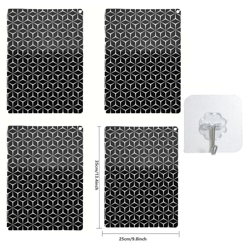 1/4 Stück Induktionskochfeld-Schutz - Runde Silikon-Hitzewasserdichte Kochfeldmatte Hitzebeständig bis 240°C für Gasherd-Zubehör