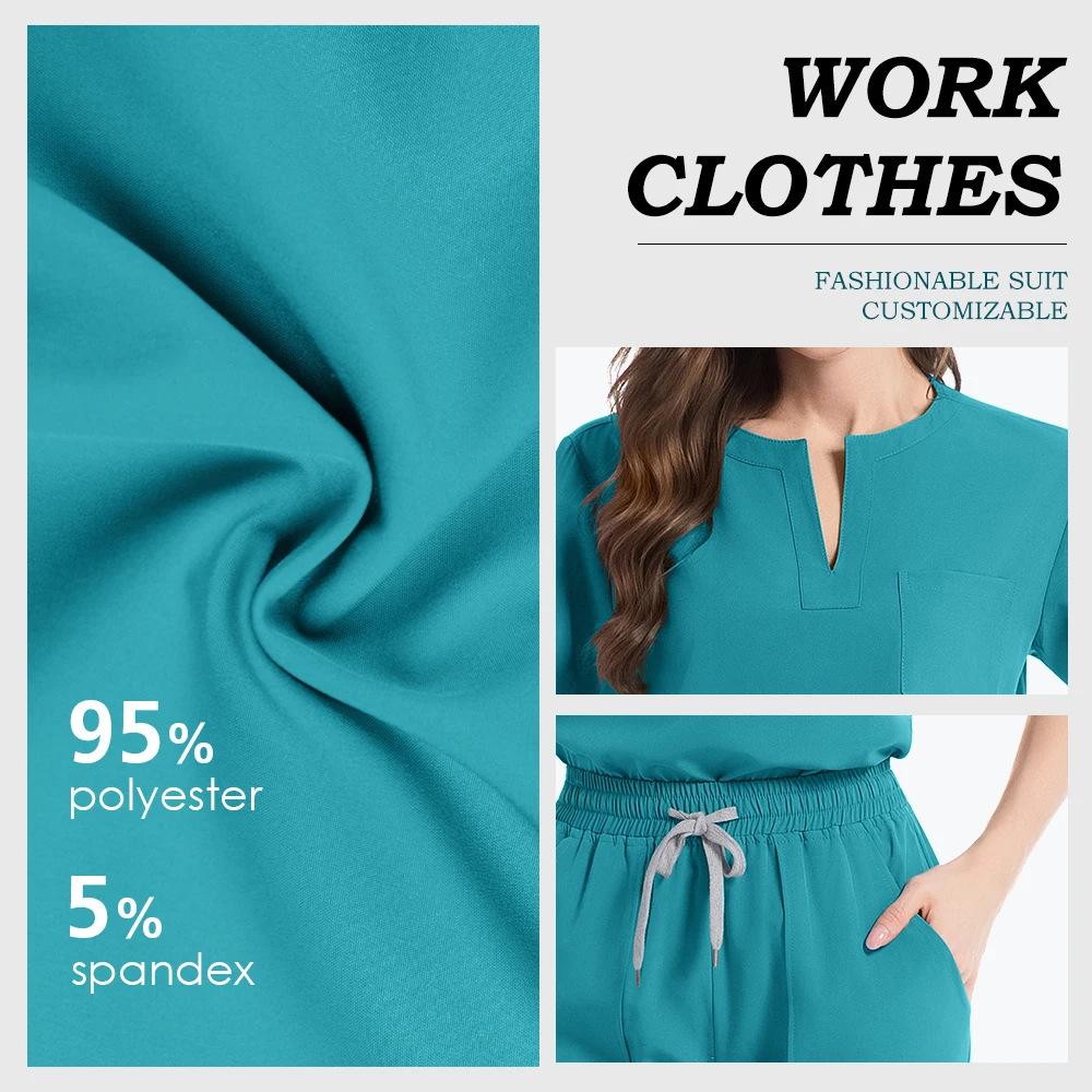 Women's Multi-pocket Medical Scrub Suit - Nurse/Doctor Uniform