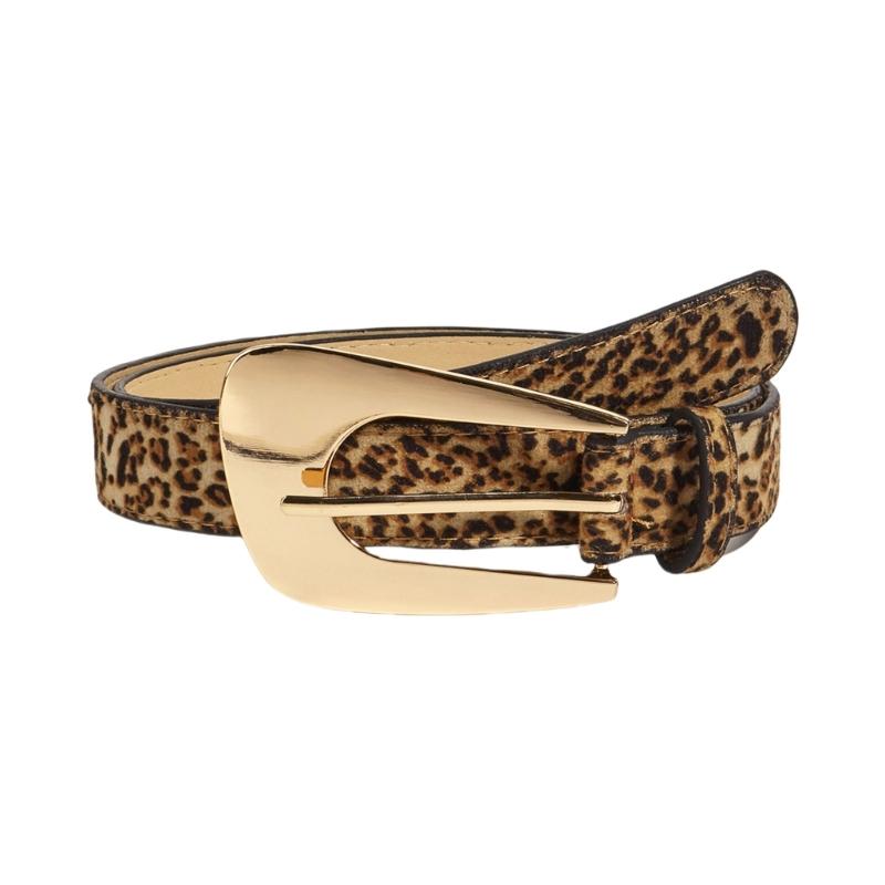 Unique Waist Belt Leopard Print Chain for Cowboy Cowgirl Stylish Buckle Retro Waistband Waist Chain Belt