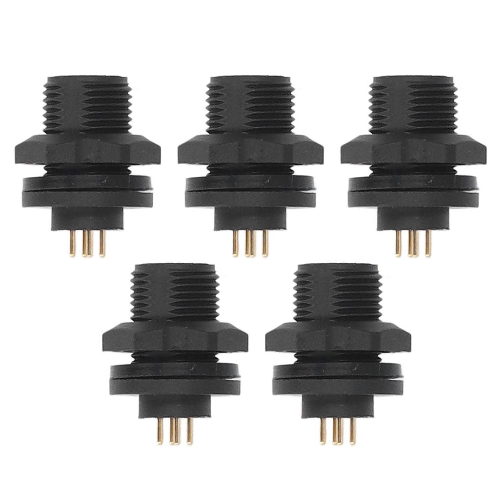5 Stück E7 Gewindeplattenmontage Stifttyp Luftfahrtsteckverbinder 4 Adern 20AWG IP67 Wasserdicht Elektrisch