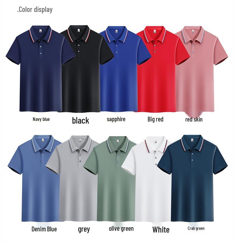 Customizable Breathable Polo Shirt with Logo, Short Sleeve, Sweat-Wicking, Perfect for Corporate or Group Culture Events.