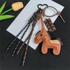 Bag Charm Fashion Series Leather Movable Limbs Coffee Bear Pendant Cute Alloy Bear Bag Braided Charm Lanyard Gift