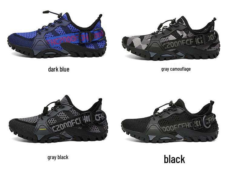 Cross-Border Outdoor Hiking Shoes for Couples - Breathable Flyknit Low-Top Water-Friendly Climbing Shoes in Men's Plus Sizes