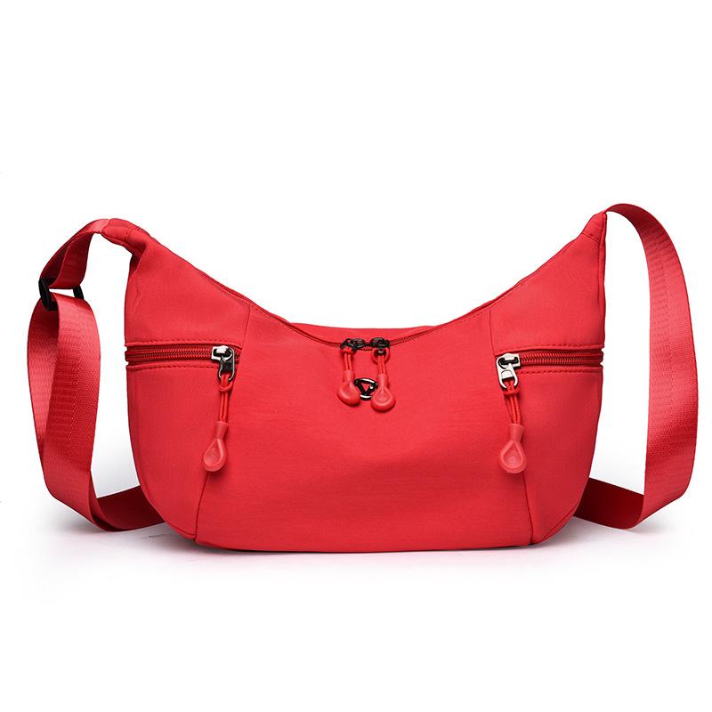

Женская сумка новая сумка-круассан водонепроницаемая из ткани Оксфорд модная простая сумка-мессенджер для выхода в свет, для спорта, ветрозащитная на плечо красный