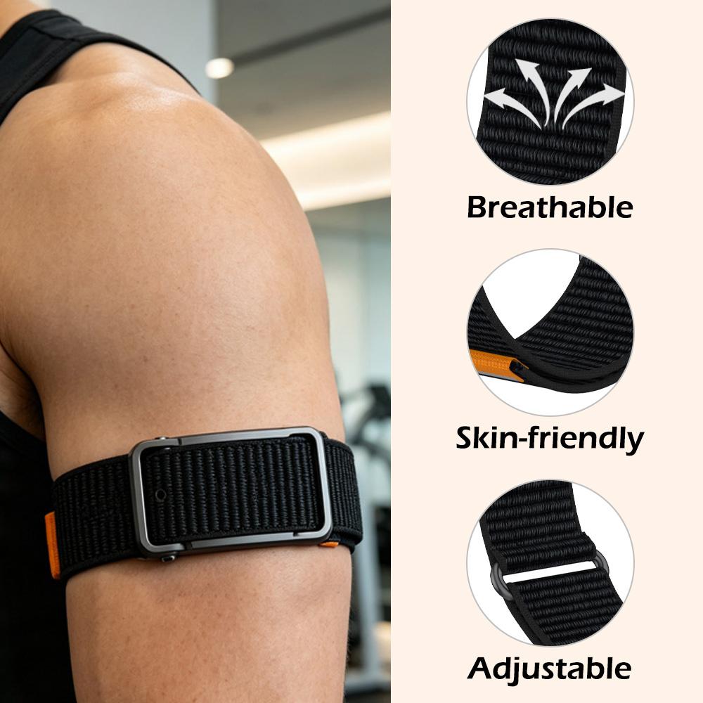 Soft Breathable Nylon Wristband & Armband Set for Google Fitbit Air Integrated Metal Frame Strap Sport Replacement Accessory