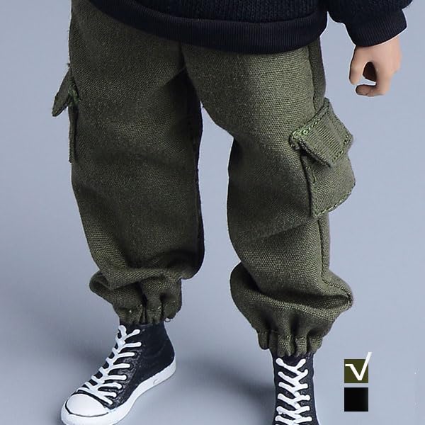 

1/12 scale trendy fashion sportswear cargo pants, hip-hop pants (body, head, shoes, etc. not included) Army Green