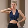 V-Neck Cross-Border Bandage Sports Bra – Shockproof, Gathered Back for Yoga & Running